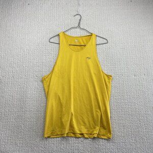 Brooks Running Mens M Sleeveless Yellow Tank Top Track Sports Ball Active Tee
